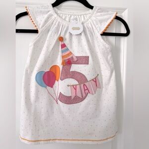 NEW Mud Pie Girl Birthday 5 Shirt / Top Size 5